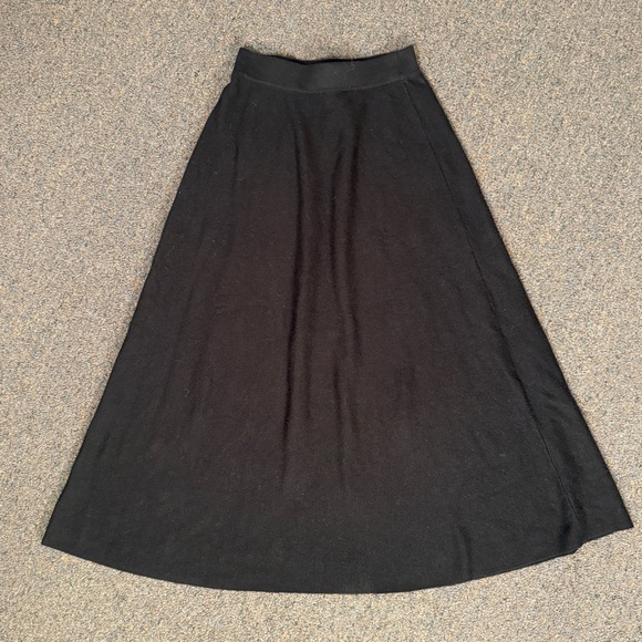 Mossimo Dutti Black A-Line Maxi Skirt Wool Blend Size Small Soft Career Designer - Picture 1 of 5